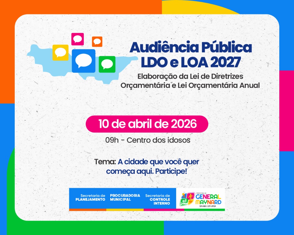 Prefeitura de General Maynard realiza audiência pública para discutir LDO e LOA de 2027